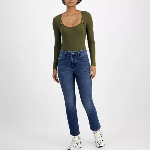 Tinsetown HiRise Slimstraight Blue Jeans Size 1 NWT Retails $42 - Picture 8 of 9